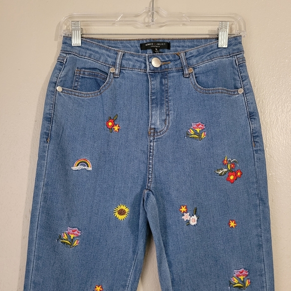 Romeo & Juliet Couture Floral Rainbow Jeans - Picture 2 of 12